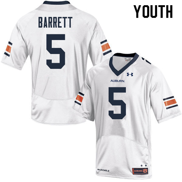 Youth Auburn Tigers #5 Devan Barrett College Football Jerseys Sale-White